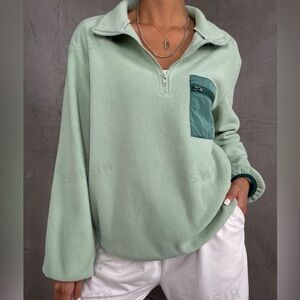 NWOT SHEIN Green Quarter Zip Size Small